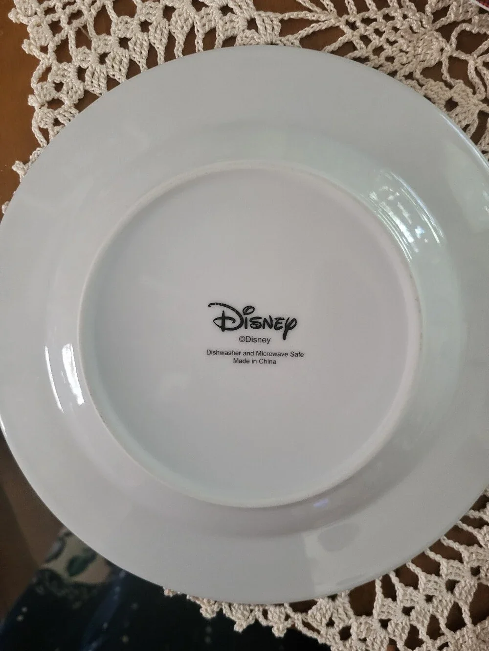 Disney Red Plaid Mickey & Minnie Holiday Dinner Plates (Set of 4)